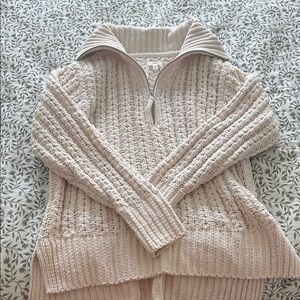 Aerie White Cable Knit Pullover Sweater
